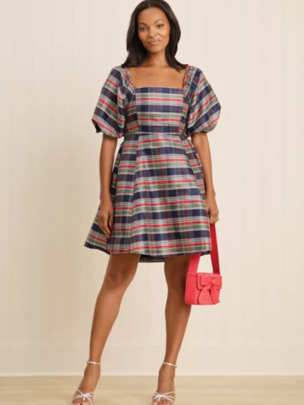 Sewing Down South x Crown & Ivy Sew Merry Mini Dress Cocktail Blue Green - S